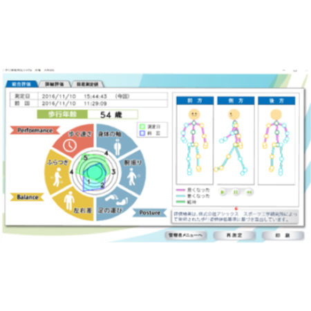 歩行年齢&歩行姿勢測定システム
