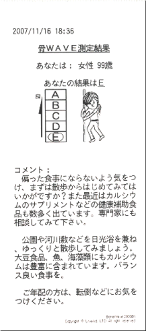 骨ウェーブ 結果表
